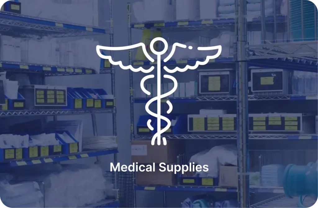 An assortment of medical supplies displayed, highlighting essential tools and equipment for healthcare professionals.
